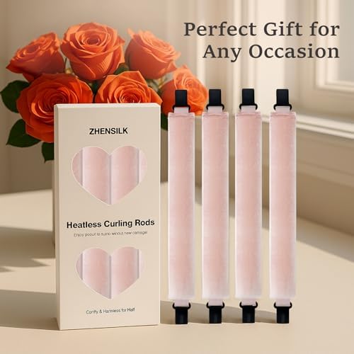 Heatless Hair Curler Set – 4PCS Velvet Overnight Blowout Rods for Heatless Curls, Jumbo Flexible Curling Rods to Sleep In, No Heat Curling Tools for Natural Waves and Curls Pink - Image 5