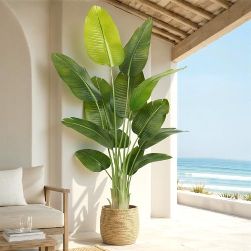 Lifelike Bird of Paradise Artificial Plant,6.2ft Faux Banana Leaf Tree with 13 Trunks - Perfect Indoor Silk Floor Plant for Home Decor in Living Room, Office, and Bedroom 1Pack - Image 6