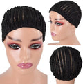 Braided Wig Cap For Crochet Hair Braids Breathable Cornrow Cap for Easier Sew in Weave Hair Glueless Black Cornrow Crochet Wig Cap For Making Wig Tight Fit Medium Size (braided caps,2pcs) by Royota