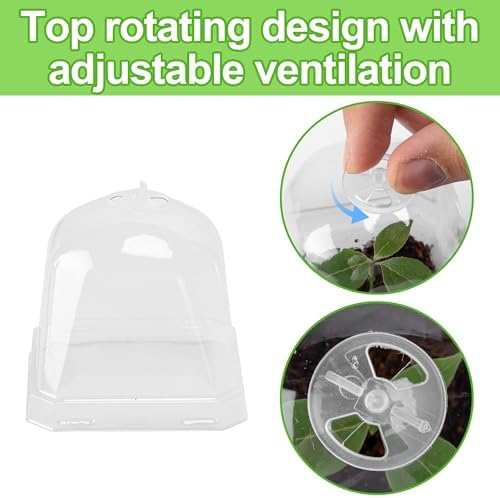 30 Packs Clear Plant Nursery Pot with Humidity Dome, Plastic Gardening Pot - Image 3