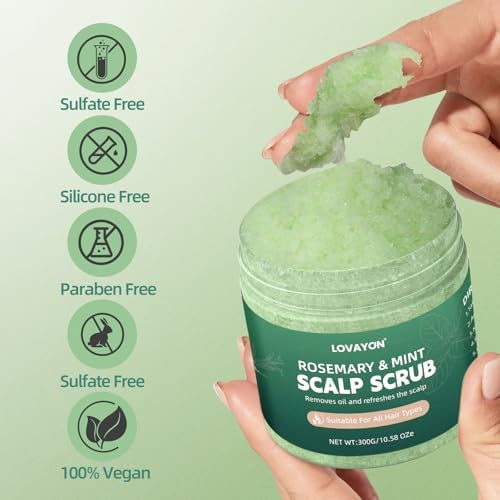 Rosemary Scalp Scrub Exfoliator for Oily Scalp Deep Clean 10.58 oz - Image 7