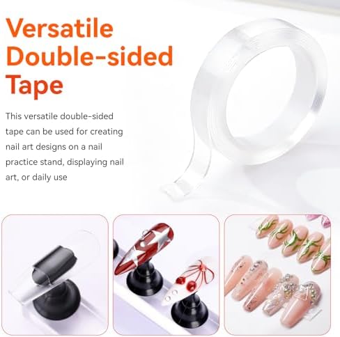 Makartt Press on Nails Stand: Black and White Nail Holder for Painting Nails, Stands for Art Display Practice, Magnetic Fake Holders with 1M Double-Sided Tape DIY Home Salon Use - Image 5
