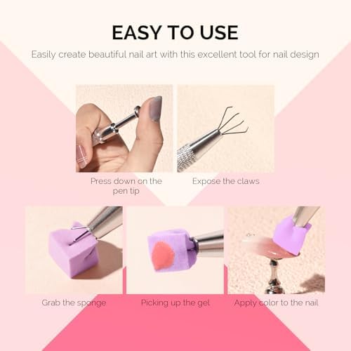 MelodySusie 100Pcs Soft Nail Sponges for Ombre - Image 6