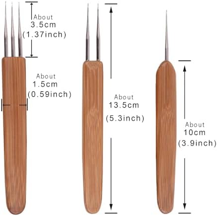 Dreadlock Crochet Hook Tool Dreadlock Needle for Braid Hair and Crafts 0.5mm 0.75mm Needle with 2 Interlocking Tool for Locs Weaving Crochet Tightening Accessory 8 Pcs/Kit - Image 2