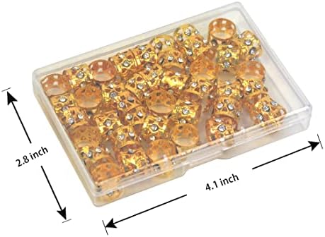 Hair Braiding Tools Set, 2 Pcs Latch Hook Crochet Needles with 40 Pcs Metal Hair Braiding Decoration Rings for Hair Extensions, Braids and Dreadlocks Styling (Golden) - Image 2