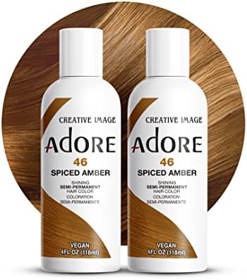 Adore Semi Permanent Hair Color, 046 Spiced Amber, 4 Fl Oz (2 Pack) by Adore