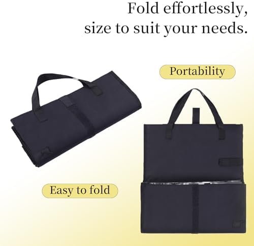 Travel-Friendly Halo Hair Extensions Holder Bag - Lightweight, Easy Fold, PVC Film And Fine Lining Prevents Wig Frizzy, Portable Wig Storage Hanger for Multiple Hairpieces (Black) - Image 6