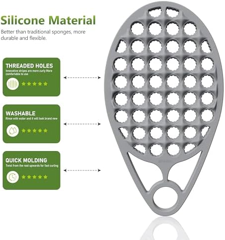 KOUPA Magic Silicone Curly Hair Brush, One Piece Twist Curl Comb for Afro Curls, Washable Hair Tool for Men Women, Grey, 2 Pieces - Image 4