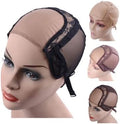 YANTAISIYU 4X4 Inch U Part Swiss Lace Wig Cap for Making Wigs with Adjustable Straps on the Back Glueless Hairnets (Black XL) by YANTAISIYU