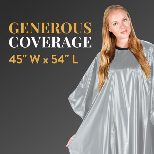 Betty Dain Jumbo Shampoo Cape, 45" W x 54" L, Waterproof & Stain-resistant Vinyl, Touch-and-close Fastener, Machine Washable - Image 4