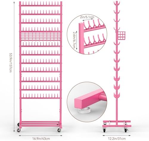 Braiding Hair Rack Braiding Rack 286 Pegs 2-Sided, Pink - Image 3