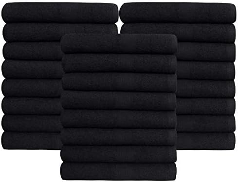 GREEN LIFESTYLE Black Bleach Proof Towels Bulk Sets 100% Cotton 16' X 25' Premium Spa Quality, Super Soft and Absorbent for Gym, Pool, Spa, Salon and Home 24 Pack - Image 6