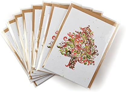 Bloomin Seeds N' Greetings Cards - Handmade Seed Paper - Holiday Tree (8 Pack) - Image 3