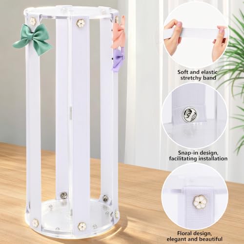Rotating Hair Bow Organizer for Girls, Large Capacity Bow Holder - Image 2