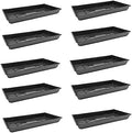 SUNPACK 10" x 20" Quad Thick Plastic Seed Starting Tray, Black, 2.5" (Pack of 10) - No Drainage Holes, Perfect for Greenhouse or Indoor Gardening - Ideal for Seedlings and Cuttings by SUNPACK
