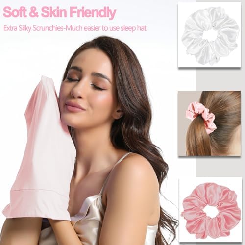 Satin Bonnets for Sleeping Adjustable Silk Lined Bonnet Sleep Cap Hair Wrap - Image 6