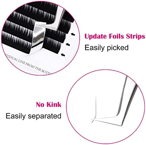 L Curl Lash Extensions Classic Eyelash Extensions Black Individual Lashes Soft Silk Eyelash Extension Supplies Professional Permanent (0.10L, 13mm) - Image 5