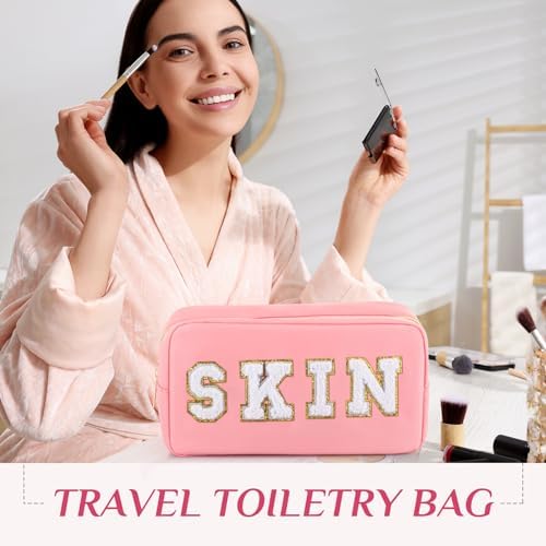 Remerry 4 Pcs Preppy Makeup Bags,Pink - Image 5