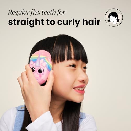 Tangle Teezer Original Detangler Mini Hair Brush for Kids, Rainbow Unicorn - Image 4
