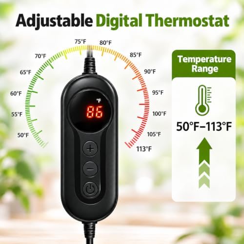 Seedling Heat Mat with Digital Thermostat, 20"x10" Plant Warming Pad - Image 5