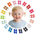 40Pcs Baby Hair Ties with Bows Elastic Ponytail Holders Small Hair Accessories for Kids Toddlers Infants (Mixed color 2) by YWAOAIJD