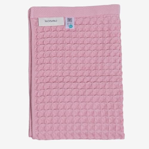 Luxury Organic Japanese Cotton Waffle Bath Towel | Thick, Absorbent, Quick Dry Bathroom Towels for Shower, Sauna, Onsen| Hotel & Spa Quality, Gift-Ready (Sakura Pink, Hand Towel, 32" x 16") by KOSMU