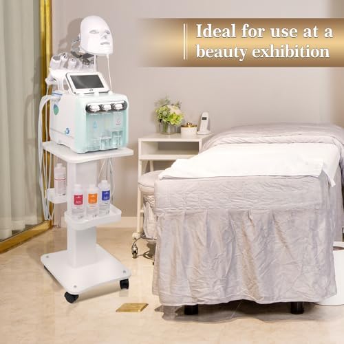 Upgrade Esthetician Beauty Trolley Cart with Wheels and 2 Trays, 4 Tier Beauty Rolling Cart, Spa Salon, Beauty Machine Trolley, Load 135lbs, 26.7 x 13.8 x 15 inch - Image 3