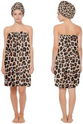 Absorbent Bath Towel Wrap Set (32 X 60 in), Cheetah Print by HEIFAM