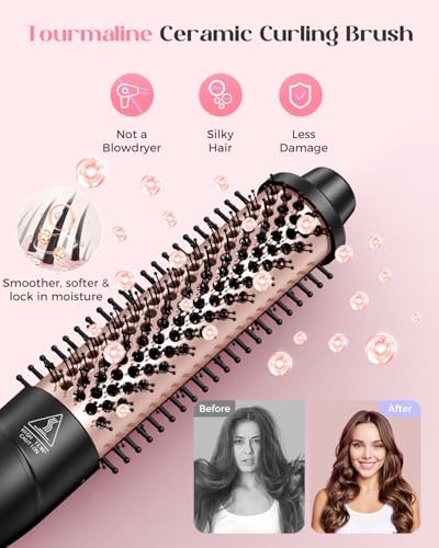 Lopeie 5 in 1 Curling Iron with Thermal Brush and 4 Interchangeable Ceramic Barrels(1/2 to 1 1/2 inch), Curling Wand Set with Flat Iron, Fast Heating, Dual Voltage Hair Curler, Gifts for Women - Image 4
