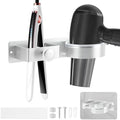 Silver Hair Dryer Holder Wall Mount, No Drill Hair Tool Organizer by Unknown