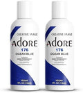 Adore Semi Permanent Hair Color, 176 Ocean Blue, 4 Fl Oz (2 Pack) by Adore