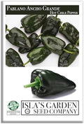 Poblano Ancho Grande Pepper Seeds (Capsicum annuum) – 50+ Heirloom Non-GMO Seeds by Isla’s Garden Seeds, Mild & Smoky Flavor, Perfect for Roasting, Stuffing & Drying, High-Yield Garden Favorite by IslasGardenSeedsCompany