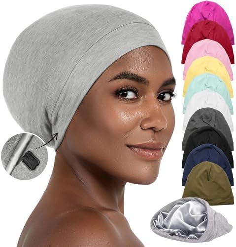 Silk Satin Hair Bonnet for Sleeping - Black Women & Men's Sleep Cap by Caplord