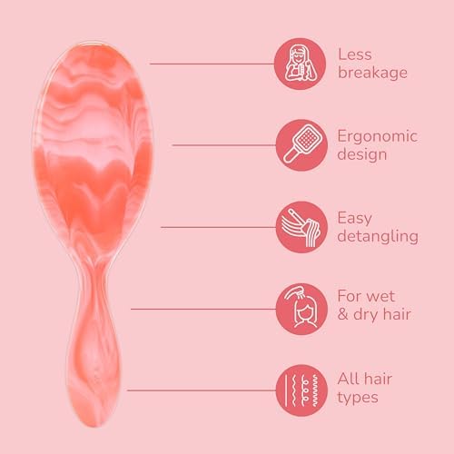 Wet Brush Original Detangler Hair Brush, Flexible Bristles Gently Detangle All Hair Types, Works on Wet or Dry Strands, Ergonomic Handle, Reduces Breakage, Limited Edition, Summer Treat Strawberry - Image 3