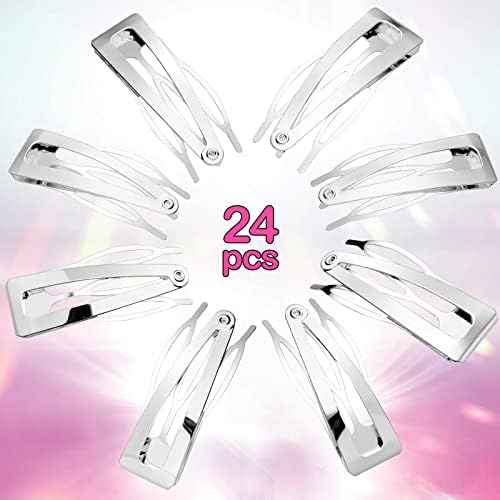 Chinco Silver 24 Pcs Double Grip Hair Metal Snap Clips,2 Inch - Image 4