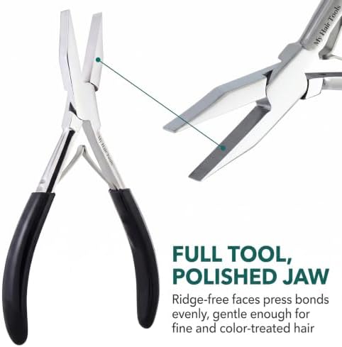 My Hair Tools Tape In Extension Pliers Smooth Jaw Sealing Tool, Silver - Image 5