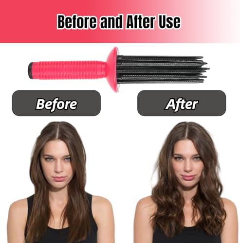 Hair Fluffy Portable 17-Teeth Curly Hair Styler Tool, 2-in-1 Anti-Slip Brush and Wand for Salon-Quality Curls - Image 2