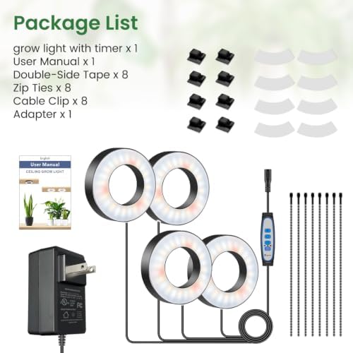 3.5" Grow Lights for Indoor Plants, 24W Full Spectrum Plant Light - Image 7