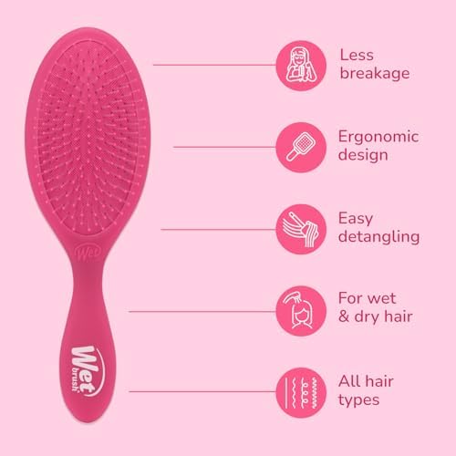 Wet Brush Original Detangler Hair Brush, Pink Frost, For All Hair Textures - Image 5