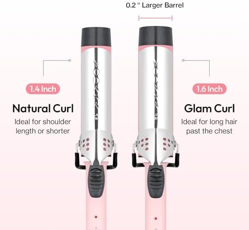 vodana GlamWave Ceramic Hair Curler 1.6 inch - Shiny & Damage-Free Natural Waves with All-Day Hold | Advanced Double Ceramic Coating with Rapid Instant Heat, Pink - Image 5