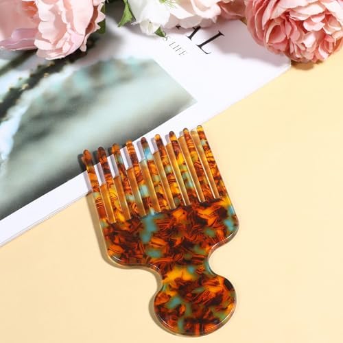 Hair Picks for Women Curly Hair Wide Tooth Comb for Curls Long Tooth Pick Comb Detangling Lifting Combs, Hairs Styling Tool, 4.8 Inches, Brown - Image 6