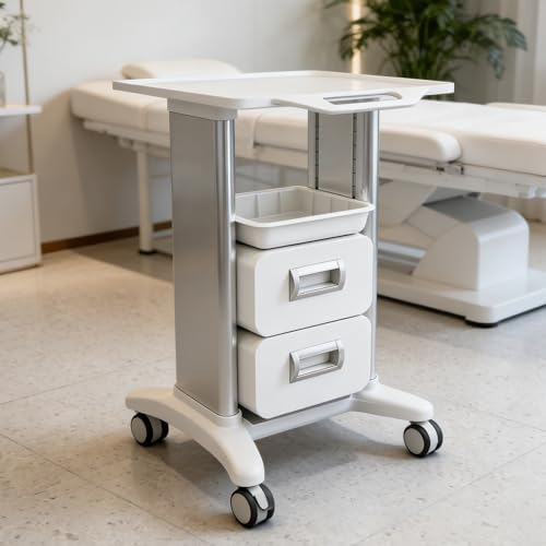 Medical Trolley Cart Mobile with Drawers, Hospital Ultrasound Cart with 4 Silent Swivel Wheels, Portable Medical Trolley Carts, 225 LBS Load, for Beauty, Salon, Clinic and Lab - Image 6