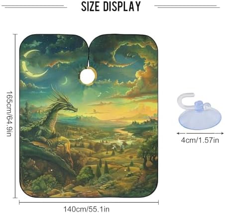 ALAZA Dragon in Landscape Barber Cape for Men Women, Waterproof Haircut Apron Beard Shaving Bib Hair Cutting Cloth 55 x 65 Inch - Image 3