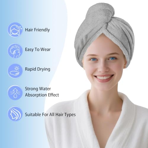 Microfiber Hair Drying Towel Wrap,Hair Turbans Towel for Wet Hair - Image 2
