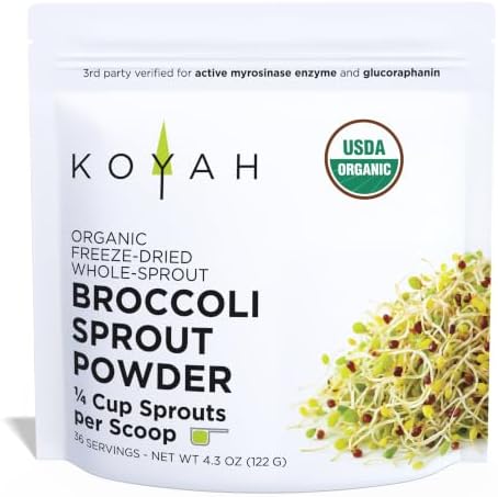 KOYAH - Organic Broccoli Sprout Powder, Freeze-dried: 36 Servings by KOYAH