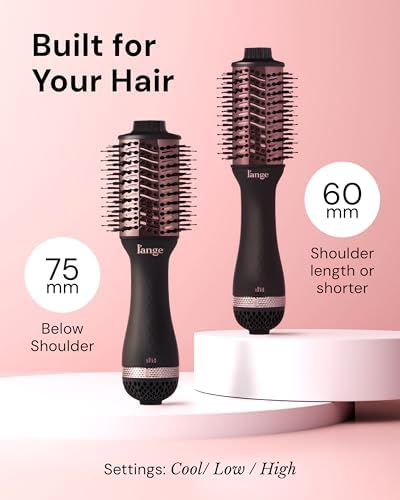L'ANGE HAIR Le Volume 2-in-1 Titanium Blow Dryer Brush | Frizz Control Blowout Hair Dryer Brush for Drying and Styling | Volumizing Hot Air Styler for All Hairstyles | Oval Barrel | Black - 60mm - Image 6
