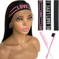 Wig Band and Lace Melting Band Set - Elastic Edge Wrap Bands to Keep Lace Front Wigs in Place and Lay Edges (5 Piece Set,Black+Goldlove+Pinklove) by Iraatraa