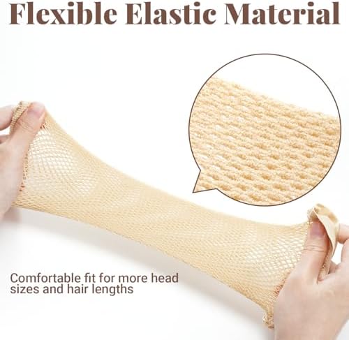MORGLES 3 Pcs Beige Women's Wig Caps, Non Slip Nylon Hair Nets for Cosplay - Image 2