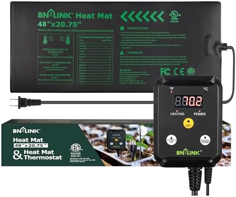 BN-LINK 48" x 20.75" Seedling Heat Mat with Thermostat Controller Combo Set by BN-LINK