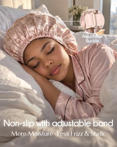 YANIBEST Adjustable Satin Bonnet with No Damage Hair Scrunchie - Image 3